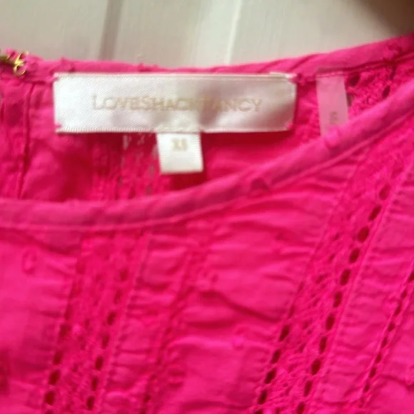 LoveShackFancy Natasha Heritage Mini Dress, Bright Pink, XS, Cotton, wore once - Picture 4 of 9